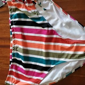 3X Plus Swimsuit Bottoms Terra & Sky striped NWT